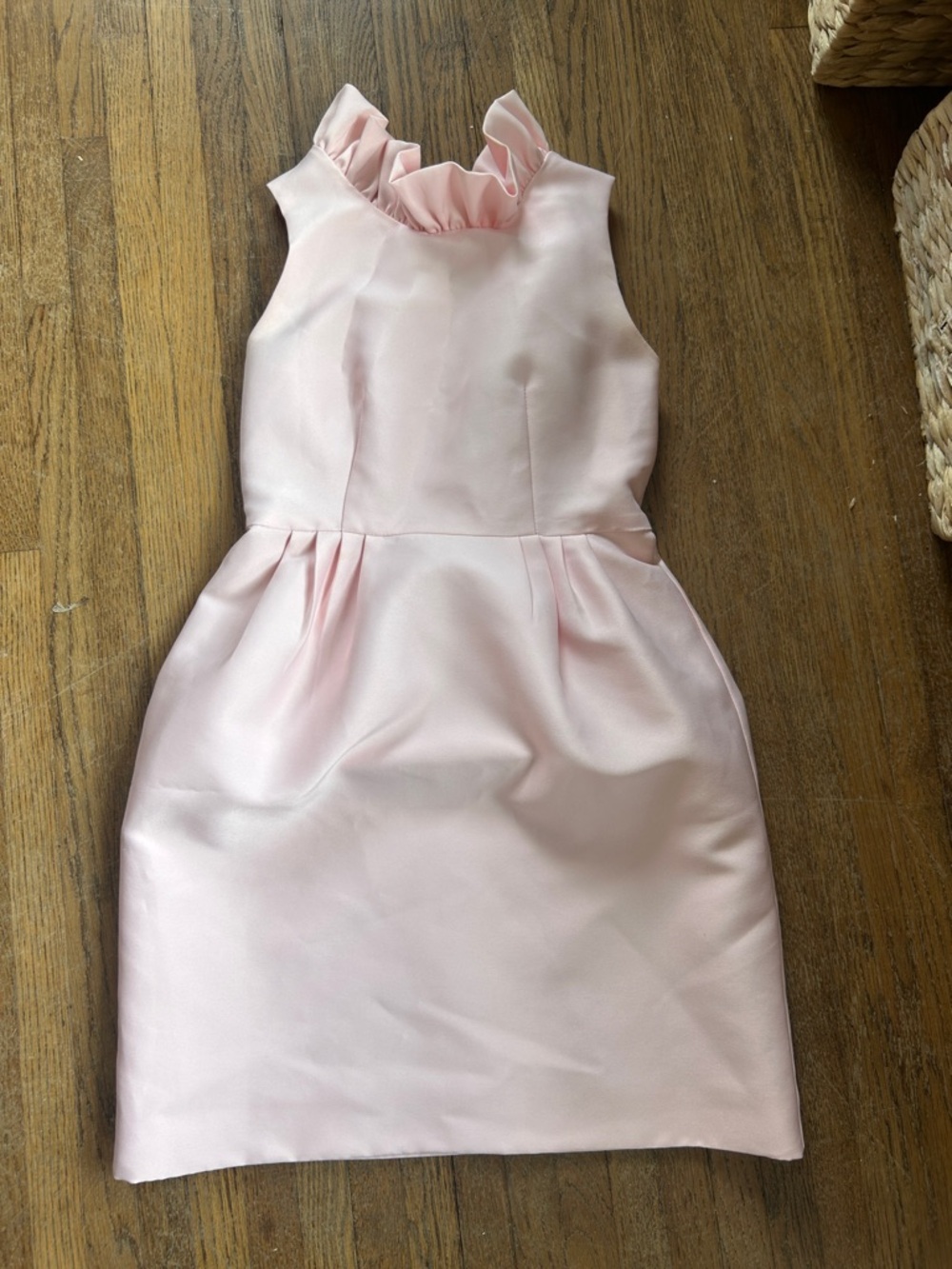 Sleeveless Ruffled Neck Mini Dress in Bubblegum Pink - Size 0 - Camilyn Beth